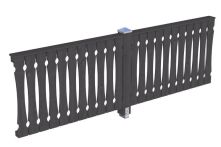 Skan Holz Brüstung Balkonschalung Fichte, 305x96 cm - Schiefergrau