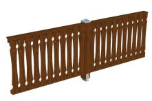 Skan Holz Brüstung Balkonschalung Fichte, 305x96 cm - Nussbaum