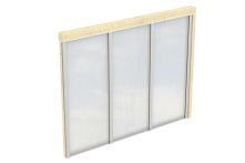 Skan Holz Seitenwand m. Polycarbonat Wandanbau, Fichte, 255x200 cm - Natur