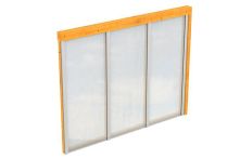 Skan Holz Seitenwand m. Polycarbonat Wandanbau, Fichte, 255x200 cm - Eiche hell