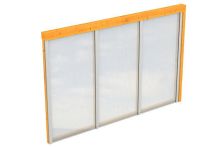 Skan Holz Seitenwand m. Polycarbonat Wandanbau, Fichte, 305x200 cm - Eiche hell