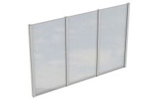 Skan Holz Seitenwand m. Polycarbonat freistehend, Fichte, 293x200 cm - Weiß