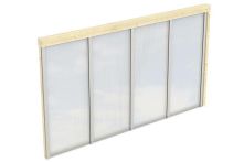 Skan Holz Seitenwand m. Polycarbonat Wandanbau, Fichte, 355x200 cm - Natur