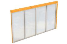 Skan Holz Seitenwand m. Polycarbonat Wandanbau, Fichte, 355x200 cm - Eiche hell