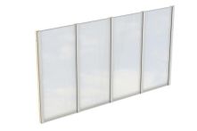 Skan Holz Seitenwand m. Polycarbonat freistehend, Fichte, 343x200 cm - Natur