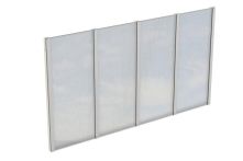 Skan Holz Seitenwand m. Polycarbonat freistehend, Fichte, 343x200 cm - Weiß