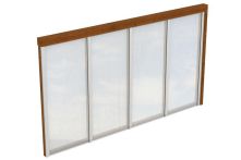 Skan Holz Seitenwand m. Polycarbonat Wandanbau, Fichte, 355x200 cm - Nussbaum