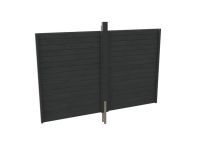 Skan Holz Rückwand aus Profilschalung, 291x200 cm - Schiefergrau