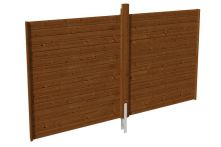 Skan Holz Rückwand aus Profilschalung, 355x200 cm - Nussbaum