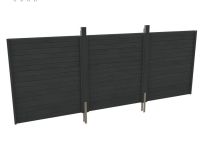 Skan Holz Rückwand aus Profilschalung, 550x200 cm  - Schiefergrau