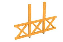 Skan Holz Seitenwand Andreaskreuz freistehend, Fichte, 293x210 cm - Eiche hell