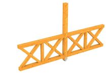 Skan Holz Seitenwand Andreaskreuz freistehend, Fichte, 343x210 cm - Eiche hell