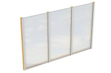 Skan Holz Seitenwand m. Polycarbonat freistehend, Fichte, 293x200 cm - Eiche hell