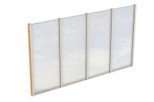 Skan Holz Seitenwand m. Polycarbonat freistehend, Fichte, 343x200 cm - Eiche hell