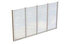 Skan Holz Seitenwand m. Polycarbonat freistehend, Fichte, 343x200 cm - Nussbaum