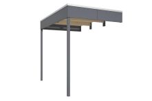 Skan Holz Seitliche Überdachung für CrossCube 3+4, 168x253 cm - Schiefergrau