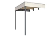 Skan Holz Seitliche Überdachung für CrossCube 3+4, 168x253 cm - Telegrau