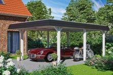 Skan Holz Carport Wendland mit schwarzer Blende