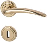 Süd-Metall Drückergarnitur Alexandra-R Messing poliert Basic Rosette Ø 50 mm