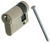 Süd-Metall Halbzylinder Messing vernickelt 10/30 5 Stiftzuhalt., 3 Schlüssel