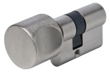 Süd-Metall Bad-Spezialzylinder EF satiniert K18/26 Knauf auf Schloßseite