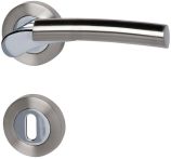 Süd-Metall Garnitur Türbeschlag Südpol R Chrom-Edelstahlfarbig