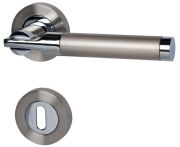 Süd-Metall Garnitur Türbeschlag Kairo R Überschr Chrom-Edelstahlfarbig