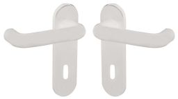 Süd-Metall Kurzschildgarnitur Nylon weiss 20 mm ohne Stahlkern