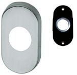 Süd-Metall Drückerrosette Oval 62x31 mm Edelstahl, Zamak Unterteil