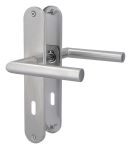 Süd-Metall BB Langschildgarnitur Edelstahl satiniert mit HHF/FD, Lochabstand: 72 mm