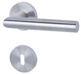 Süd-Metall Rosettengarnitur Monaco ll-R Edelstahl matt mit HHF/FD Clips Rosette Ø 52 mm UK Metall