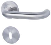 Süd-Metall Rosettengarnitur Tunis ll-R Edelstahl matt mit HHF/FD Clips Rosette Ø 52 mm