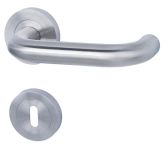 Süd-Metall Rosettengarnitur Toulouse-R Edelstahl matt mit HHF/FD Schraubrosette Ø 52 mm UK Metall