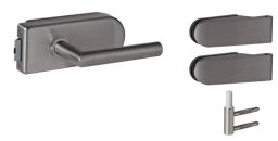 Süd-Metall Glastürset Valencia, UV, Edelstahl matt Dr Pr Moskau 3 tlg.Band Edelstahlfür