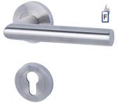 Süd-Metall PZ Rosettengarnitur Monaco ll-R Edelstahl matt FS mit HHF/FD Clips Rosette Ø 52mm UK Metall BK4