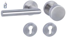 Süd-Metall PZ Rosettengarnitur Monaco ll-R Edelstahl matt WET FS mit HHF/FD Clips Rosette Ø 52mm UK Metall BK4