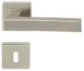 Süd-Metall Drückergarnitur Monaco Square II-R ES satiniert mit HHF/FD Rosette 53x53 mm