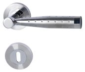 Süd-Metall Rosettengarnitur Solid 5-R ES POL/Edelstahl matt Metallunterkonstruktion Schraubrosette