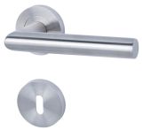 Süd-Metall Rosettengarnitur Montreal-R Edelstahl matt mit HHF/FD Clips Rosette Ø 55 mm UK Nylon