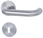 Süd-Metall Rosettengarnitur Tokyo-R Edelstahl matt mit HHF/FD Clips Rosette Ø 55 mm UK Nylon