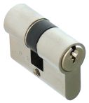 Süd-Metall Profilzylinder vernickelt 22/27 mm für Glastürschlösser PZ