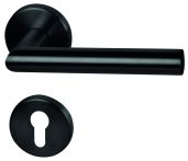 Süd-Metall PZ Garnitur Fair I-R Edelstahl schwarz lackiert mit HHF, UK Nylon, Rosette Ø 52 mm