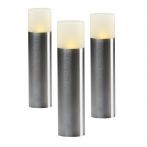 Garden-Lights Sockelleuchte Oak 3er Set 1W edelstahl