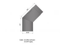 TermaTech 45 Grad langer Rauchrohrbogen Ø150 mm
