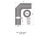 TermaTech Rauchrohrset 2 2x45 Grad Ø150 mm