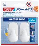 tesa Powerstrips wasserfest Haken L Plastik weiß