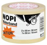 tesa® Malerband Nopi 3er-Pack 50 m x 30 mm (2x) + 50 m x 19 mm (1x)