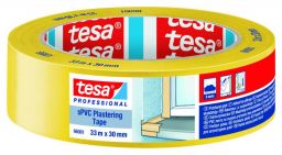 tesa® PVC Putzband glatt, Gelb - 33 m Rolle