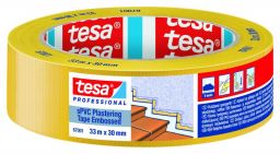 tesa® Putzband quergerillt, Gelb - 33 m Rolle