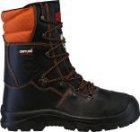 Triuso Forstarbeiter-Schnürstiefel S2 - KWF-Geprüft Klasse1 (24m/s) - Schwarz/Orange